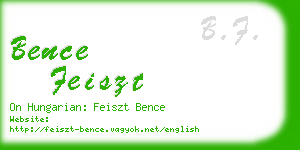 bence feiszt business card